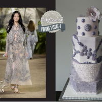 Elie Saab Inspired Wedding Cake For Cake Central Volume 7 issue 4 a wedding cake inspired by Elie Saab. Fondant, gumpaste, sugar lace and isomalt decorations.