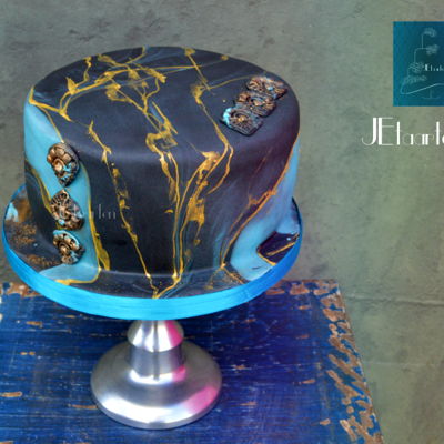 Small Marbled Birthday Cake Small Marbled Birthday Cake