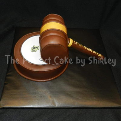 3-D Gavel Cake For Law School Graduate