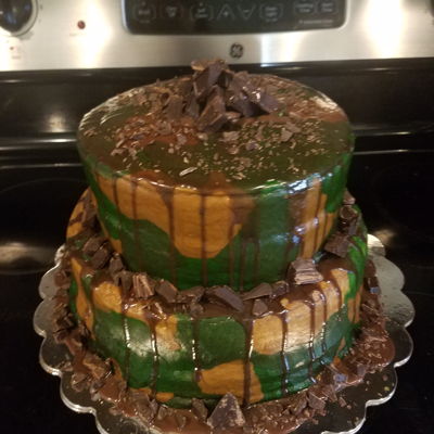 Camo Cake With Chocolate Ganache Camo Cake With Chocolate Ganache