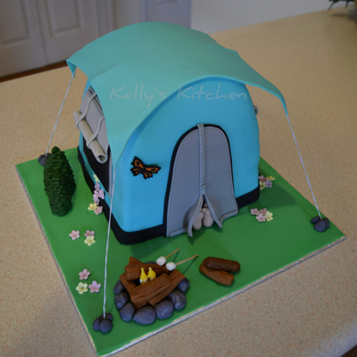Camping Themed Birthday Cake Camping Themed Birthday Cake
