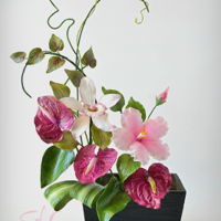 Sugar Flowers Bouquet SUGAR FLOWERS BOUQUETANTHURIUM, HIBISCUS , ORCHID
