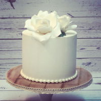 Buttercream Anniversary 6" buttercream with sugar roses.