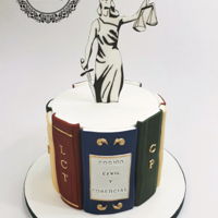 Graduation Cake For A Lawyer I made this design for a newly graduated girl. 2d books with a gumpaste topper.