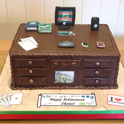 Teacher's Desk Retirement Cake Teacher's Desk Retirement Cake