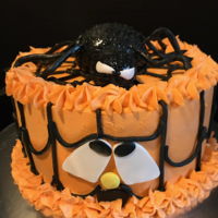 Pumpkin And Spider Theme Cake made this cake for a friend celebrating her birthday on Halloween...