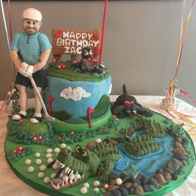 Crocodile Golf Birthday Cake Crocodile Golf Birthday Cake