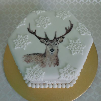 Hand Painted Christmas Cake on Cake Central