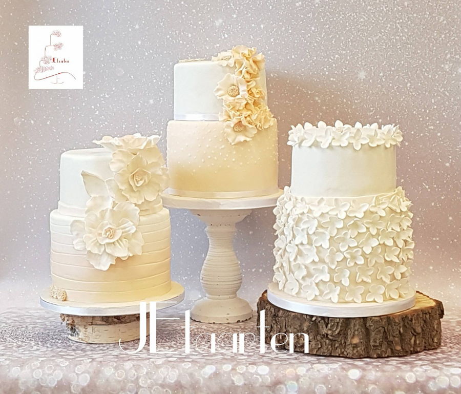 Weddingcake Trio In Pastelpeach on Cake Central Weddingcake Trio In Pastelpeach on Cake Central