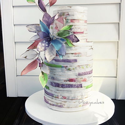Shabby Chic Wafer Paper Cake Shabby Chic Wafer Paper Cake