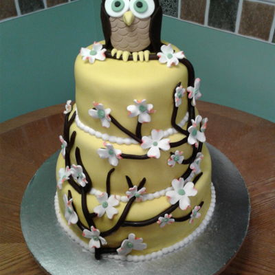 Dogwood And Owl Cake Dogwood And Owl Cake