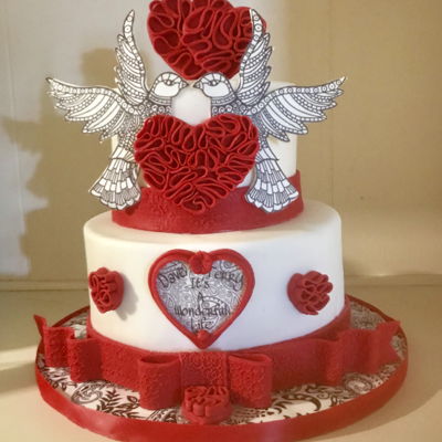 Quilled Heart Cake Quilled Heart Cake