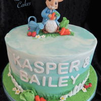 Peter Rabbit Cake Buttercream cake with handmade fondant decorations. I tried to aim for the more traditional Beatrix Potter Illustrations for Peter.. The...
