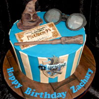 Ravenclaw Harry Potter Cake. Ravenclaw Harry Potter cake. Buttercream with fondant decorations. Tried a few new things; the hat has marshmallows inside, no rice...