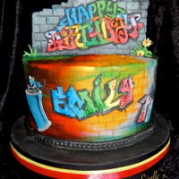 Graffiti Cake Graffiti cake in buttercream without a spray gun. I used a few different colours and had some wilton red and black spray to achieve the...