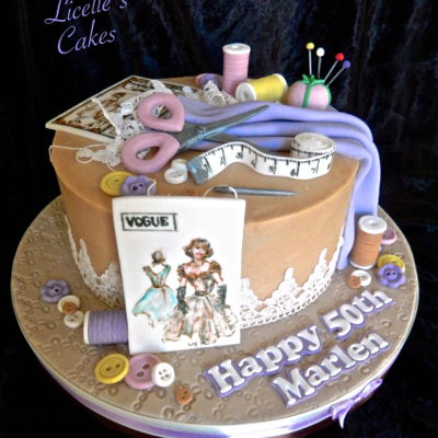 Sewing Themed Buttercream Cake Sewing Themed Buttercream Cake