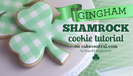 St. Patrick's Day Shamrock Cookie Tutorial - Gingham Style