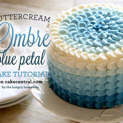 Blue Ombre Petal Cake Tutorial on Cake Central