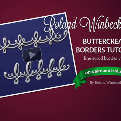 Roland Winbeckler's Buttercream Line Scroll Border Tutorial on Cake Central