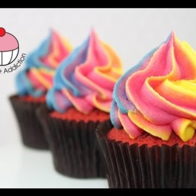 Easy Rainbow Cupcake Frosting and Custom Icing Colors Tutorial on Cake Central