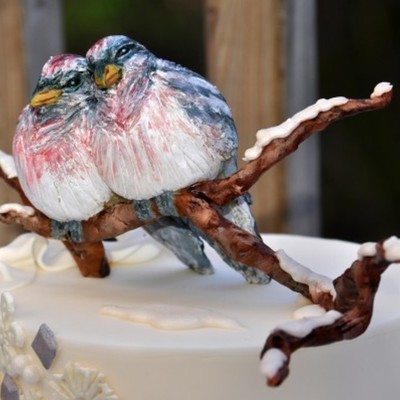 How to Sculpt Modeling Chocolate Winter Lovebirds on Cake Central