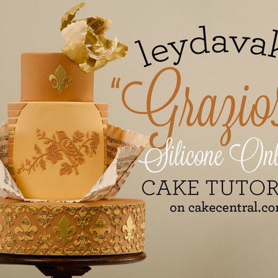 leydavak's Grazioso Silicone Onlays&trade; Wedding Cake Tutorial on Cake Central