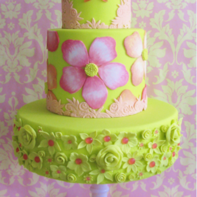 Sketch to Cake: Zoe Smith Inspired by Melon Colors on Cake Central