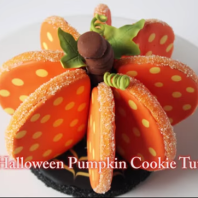 3D Halloween Pumpkin Cookie Tutorial on Cake Central