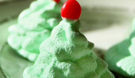 The CakeSpy's Christmas Tree Meringue Cookies