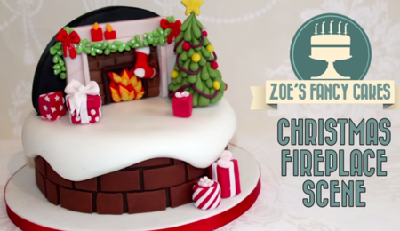 Snow Scene Chimney Cake