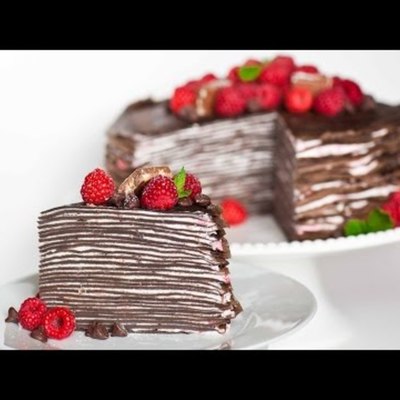 Chocolate Raspberry Crepe Cake on Cake Central