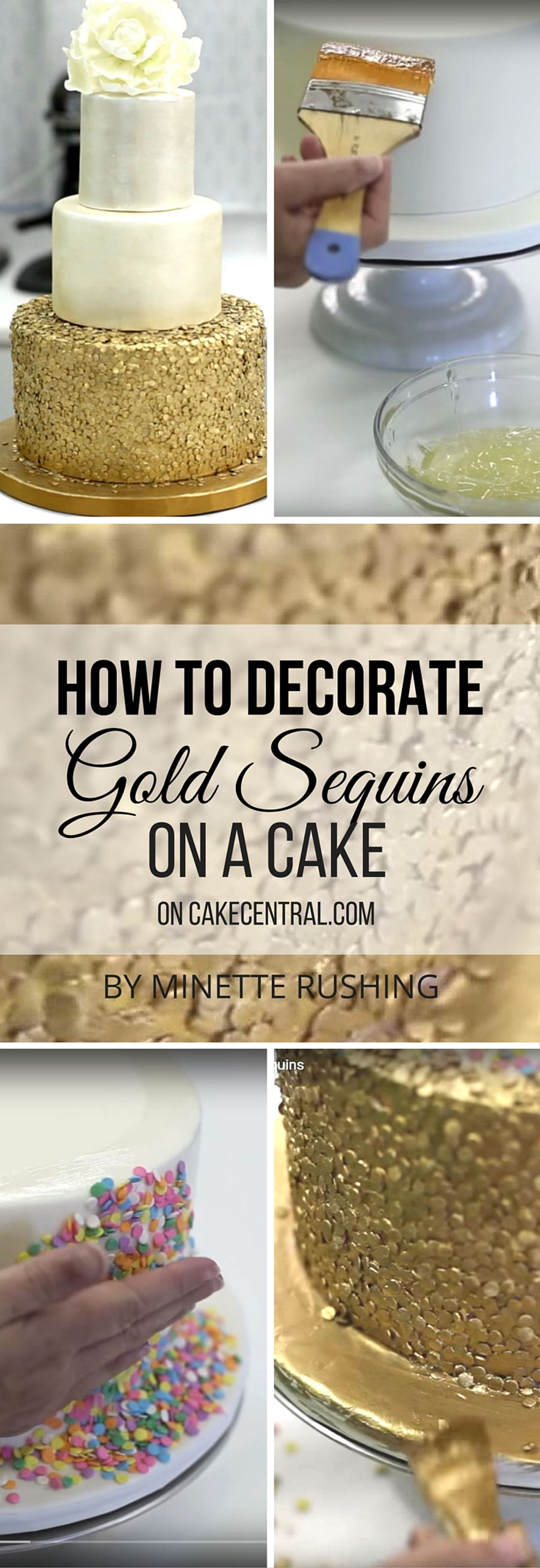 How To Decorate A Cake With Gold Sequins - CakeCentral.com
