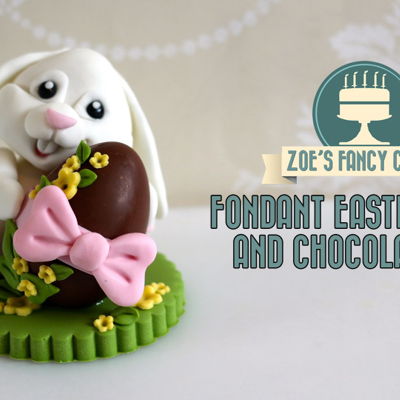 Fondant Easter Bunny Cake Topper with Chocolate Egg Tutorial on Cake Central