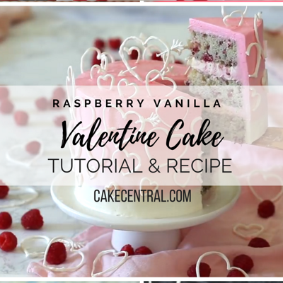 Raspberry Vanilla White Chocolate Buttercream Valentine Cake Tutorial & Recipe on Cake Central