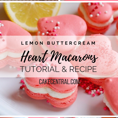 Valentine Heart Shaped Macaron with Lemon Buttercream Tutorial on Cake Central