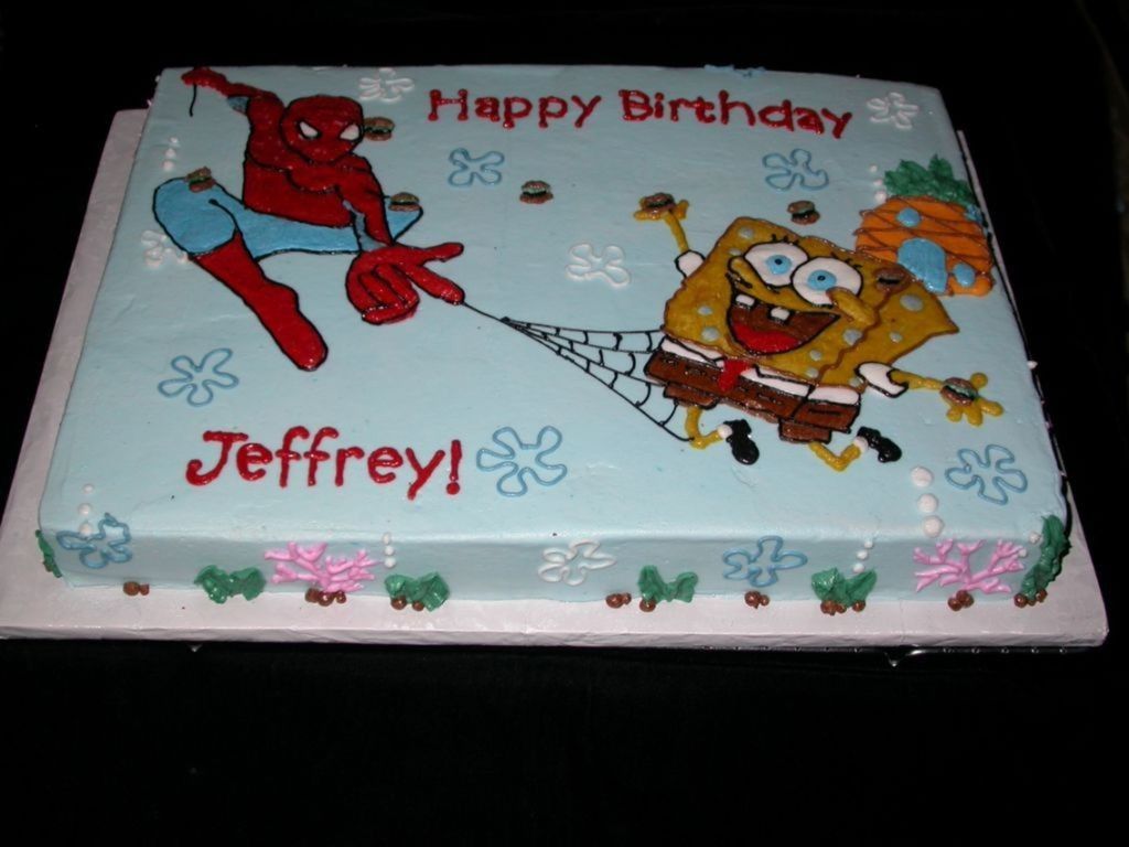 Spongebob Vs Spiderman Cakecentralcom