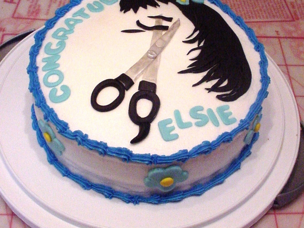 Hair Salon Graduation Cake Scissors - CakeCentral.com Hair Salon Graduation Cake Scissors - CakeCentral.com