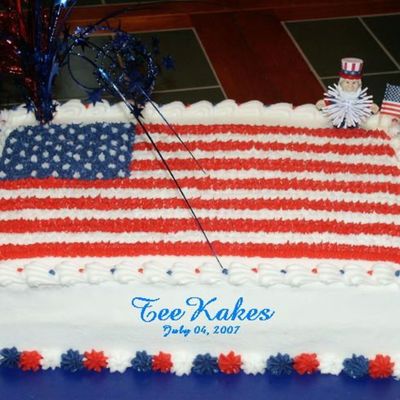 American Flag Cake Decorating Photos