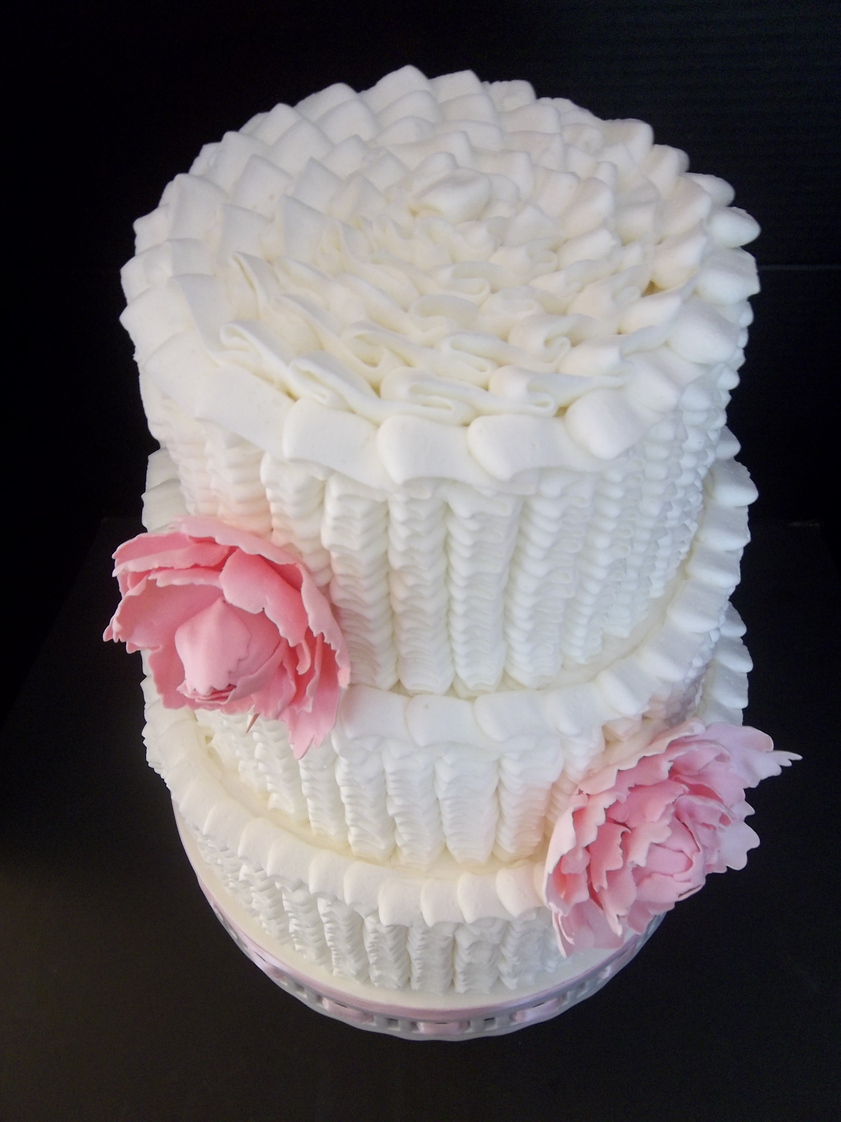 Buttercream Ruffle Cake With Gumpaste Peonies First Time Making Peonies