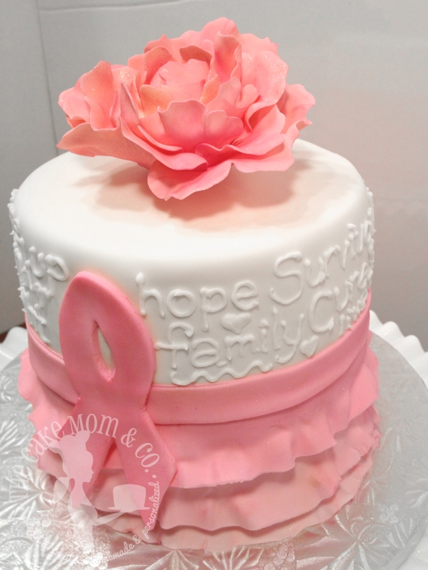 Pink Ribbon Breast Cancer Survivor Cake - CakeCentral.com