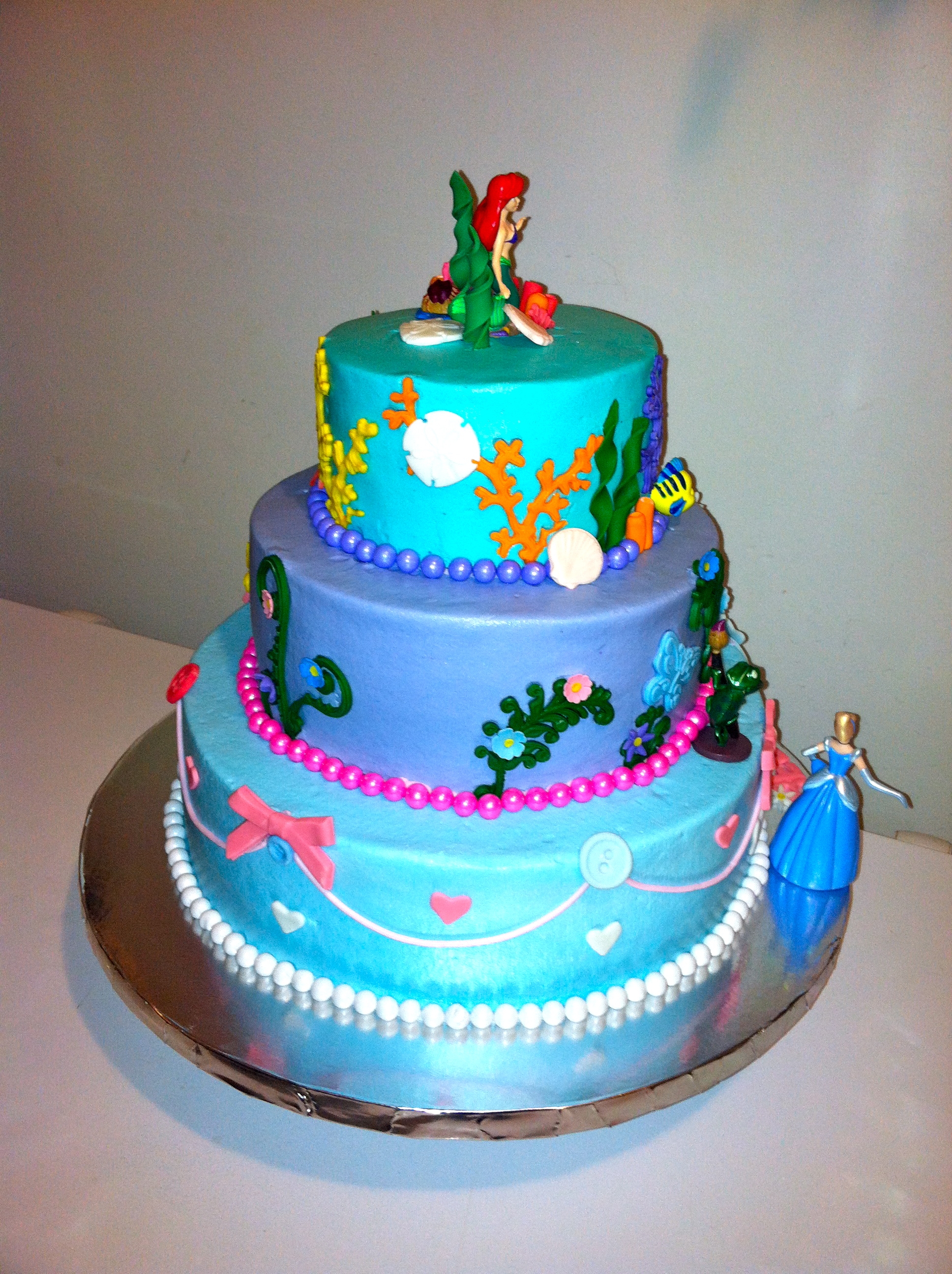 Disney Princess Cake Arial Rapunzel And Cinderella Bc ...