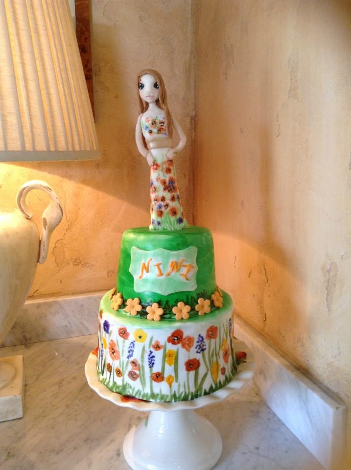 Birthday Cake With Girl Figurine