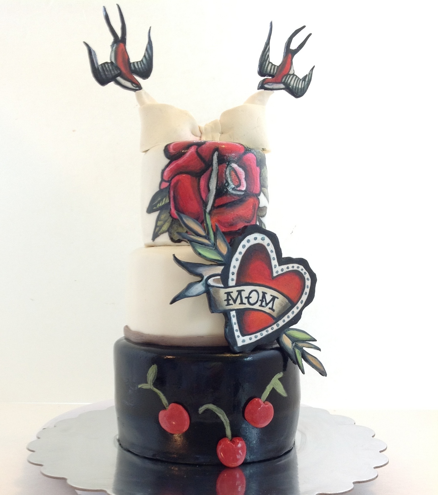 Mini Stacked Cake 6In 5In And 4In Tiers Hand Painted Top Tier Modeling