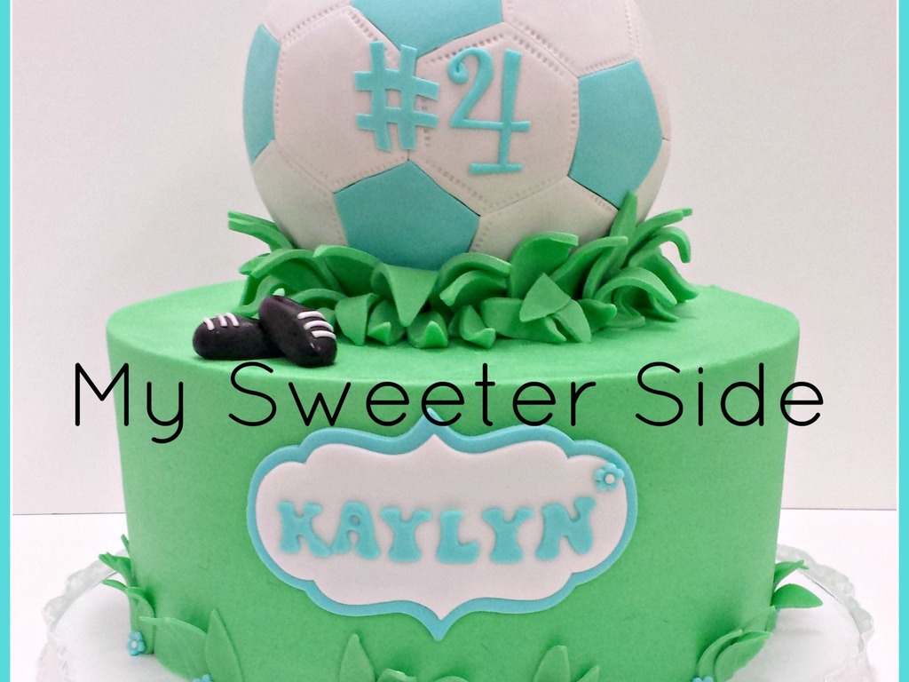 Buttercream Cake With Fondant Covered Soccer Ball Cake And Fondant