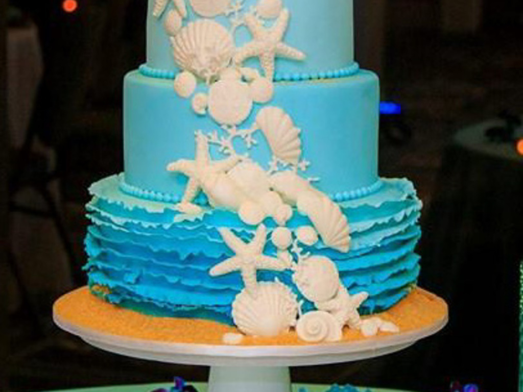Ombre Beach Themed Wedding Cake Ombre Beach Themed Wedding Cake