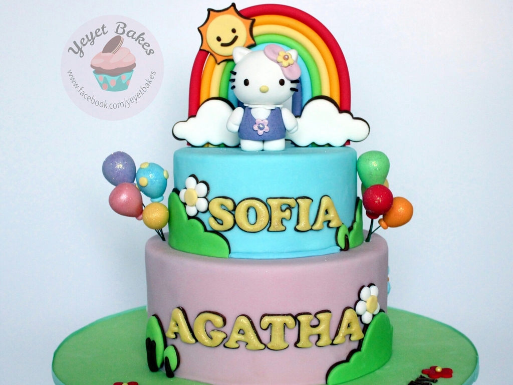 My Second Time To Make A Hello Kitty Themed 1st Birthday Cake Made