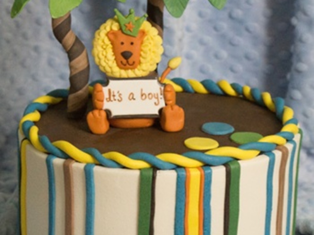 King Of The Jungle Themed Baby Shower Cake Cakecentral Com