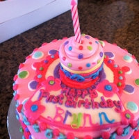 Sweet Cupcake Polka Dot Birthday Cake Yay for 1 year olds and celebrating their first birthdays! This cake is a 6" 2 layer vanilla cake with buttercream frosting and...