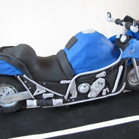 Yamaha Fz1 Motorcycle Cake Made with a working headlight and sound