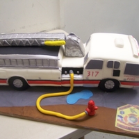 Ladder Truck Cake Ladder done for the Firemen at Camdenton MO All cake except the RC ladder,